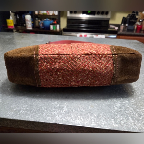Coach Vintage F11214 Soho Hampton Orange Tweed Flap Hobo Bag - Picture 2 of 8